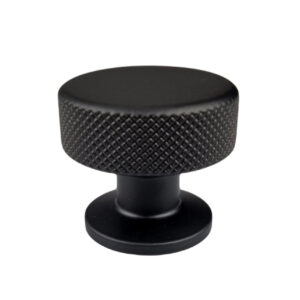 Gałka meblowa czarny mat radełkowana 35mm. CEBI 4254.002.MP24
